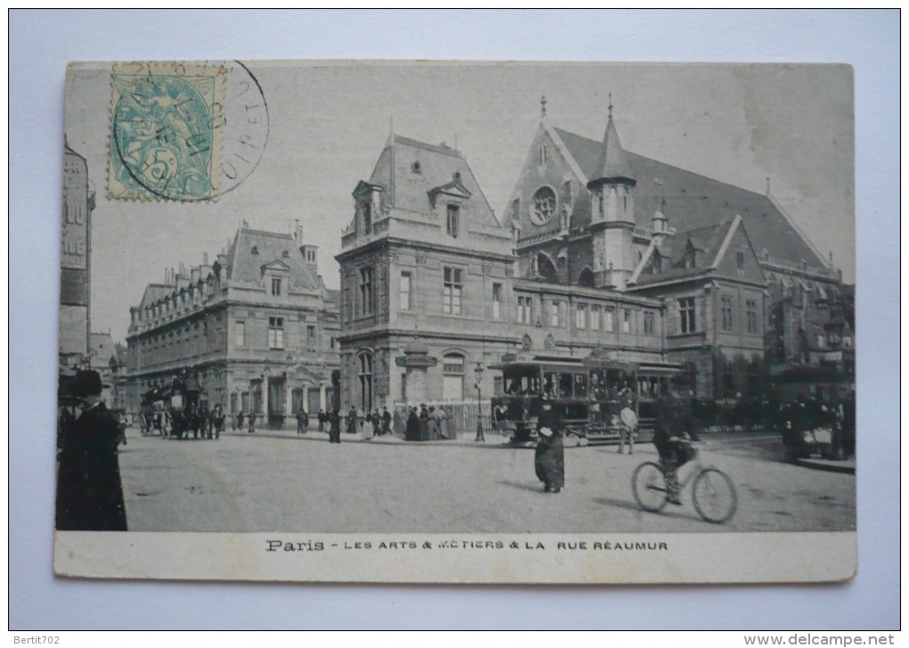 PARIS   - Les Arts Et Métiers  - La Rue REAUMUR - Tramway - Enseignement, Ecoles Et Universités