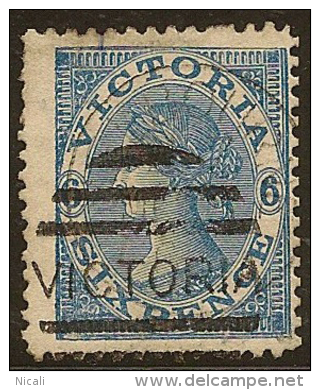 VICTORIA 1867 6d Deep Blue QV SG 136 U #GR143 - Oblitérés