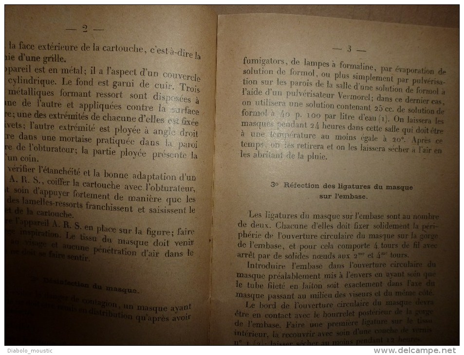 1923 Ministère De La Guerre : ARTILLERIE Instruction Sur L'entretien Et Réparation De L'appareil ARS...etc - Francés