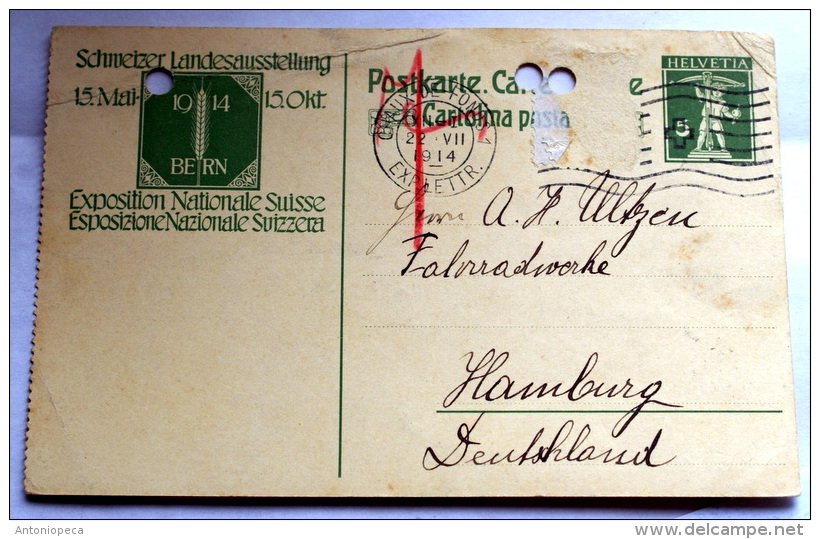 Switzerland 1913, Postal Card, Used, Issued 1913 - Brieven En Documenten
