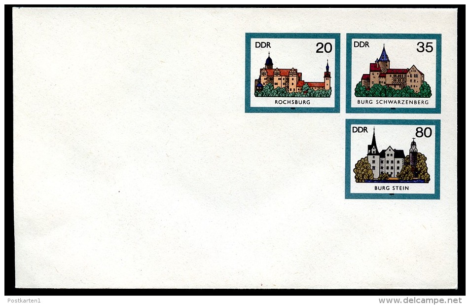 DDR U2 UMSCHLAG Burgen Der DDR ** 1985 Kat. 5,00 - Briefomslagen - Ongebruikt