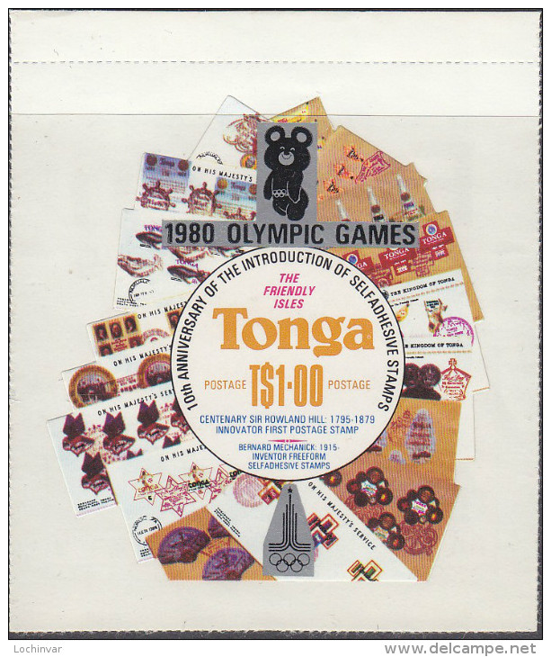 TONGA, 1980 1p OLYMPICS  SURCHARGE MNH - Tonga (1970-...)