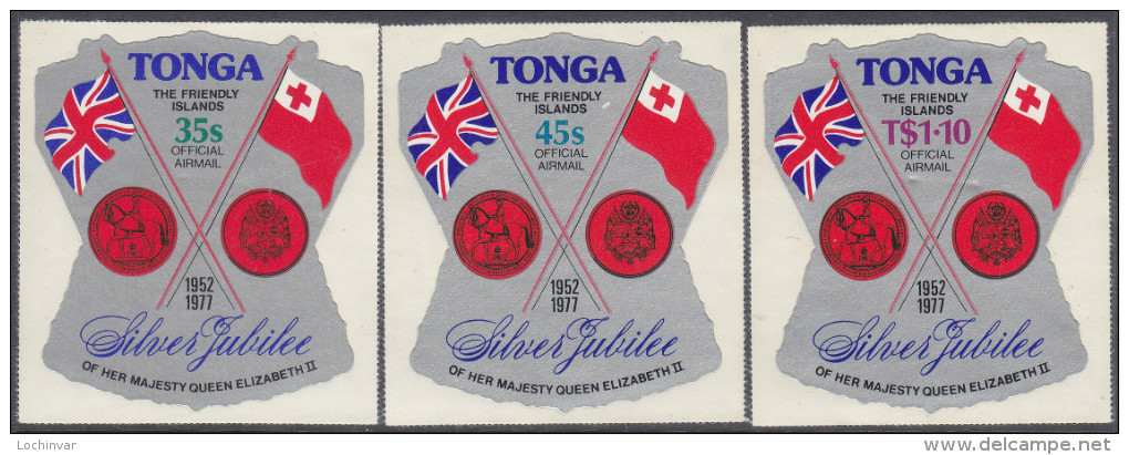 TONGA, 1977 JUBILEE OFFICIAL AIRMAIL 3 MNH - Tonga (1970-...)