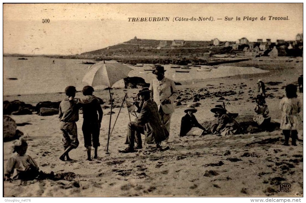 22-TREBEURDEN..SUR LA PLAGE DE TROZOUL....CPA ANIMEE - Trébeurden