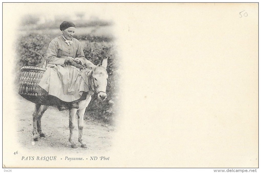 Pays- Basque - Paysanne Sur Son âne - Carte ND Phot. Précurseur, Non Circulée - Europe