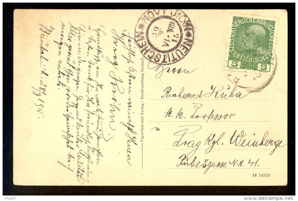 Bautsch / Vorstadt Larchenfeld ------ Postcard Traveled - Tsjechië