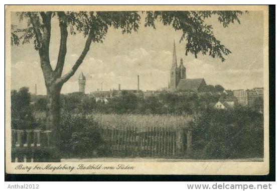 Rar Burg Bei Magdeburg Stadtbild Von Süden Kirche Sw 26.4.1951 - Burg