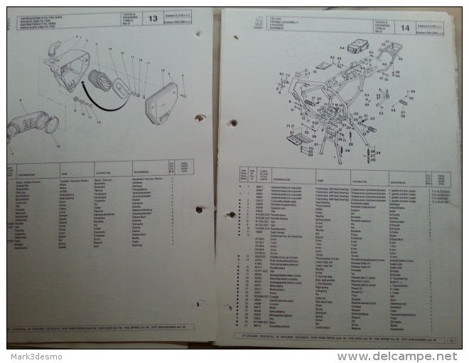 CAGIVA  ELEFANT 125 200 1986 Catalogo Ricambi Originale Genuine Factory Spare Parts Catalog Pièces De Rechange - Motos