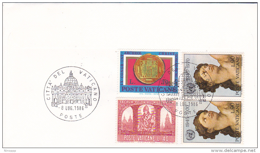 Vatican City 1986 Pope Visit Colombia, Santa Lucia-Vatican City Flight Cover - Covers & Documents