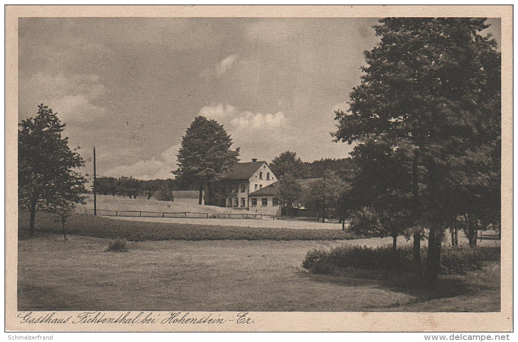 AK Gasthaus Fichtenthal Bei Hohenstein Ernstthal Langenberg Callenberg Limbach Wüstenbrand Chemnitz Feldpost Stempel - Limbach-Oberfrohna