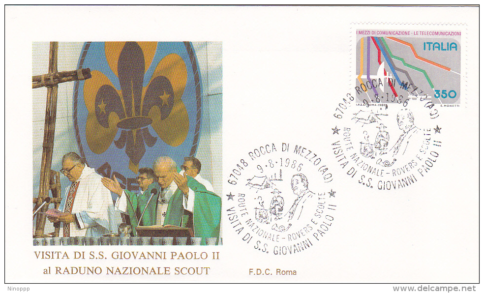 Vatican City 1986 Pope Visit Scout Meeting Souvenir Cover - Covers & Documents