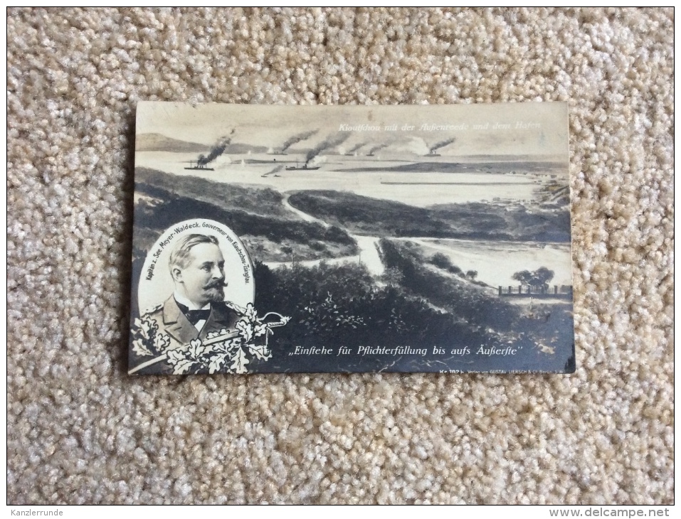 Tsingtau Kiautschou Couverneur Meyer Waldeck Seekrieg Ansichtskarte Feldpost Postkarte Original Um 1914 - Ehemalige Dt. Kolonien
