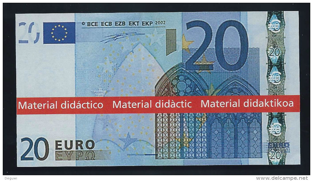 Typ A = Educativ Didactico Educational "Spain 1999" 20 Euro, Billet Scolaire, Size 108 X 58 Mm, RRRRR, UNC - Otros & Sin Clasificación