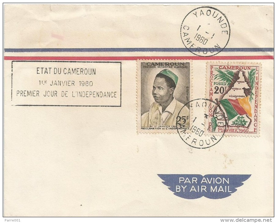 Cameroun Cameroon 1960 Yaounde First Day Independence Special Handstamp Cover - Kameroen (1960-...)