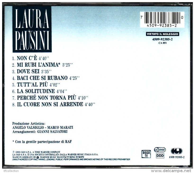 LAURA PAUSINI  ¤ 1 CD AUDIO 8 TITRES - Other - Italian Music