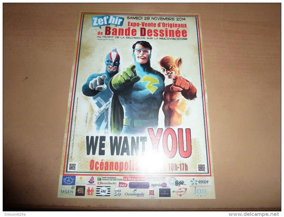 Flyer "Expo-Vente D'Originaux De Bande Dessinée - WE WANT YOU - Brest (29)" 14,8x21,2cm - Affiches & Offsets