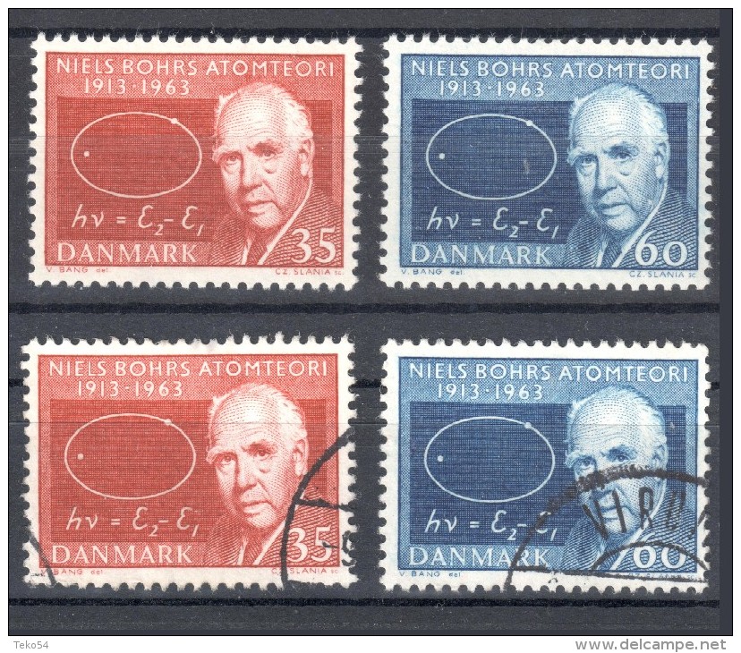 1963 Dänemark Denmark Danmark: Mi. 417-418, Yv.429-430, ** MNH +o Gestempelt, Niels Bohr, S. Scan - Nuevos