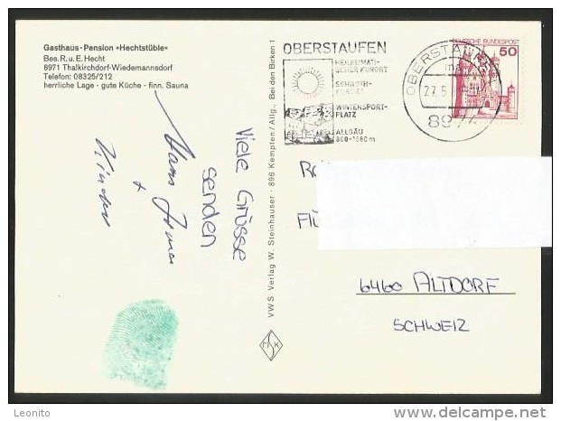 THALKIRCHDORF Wiedemannsdorf Gasthaus Pension HECHTSTÜBLE Bayern Schwaben Oberstaufen 1980 - Oberstaufen
