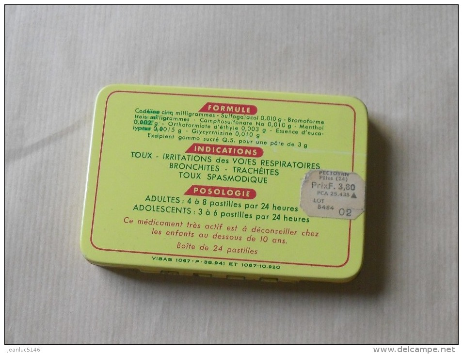 Boîte De Médicaments Métallique Ancienne. Pâtes PECTOSAN. - Scatole