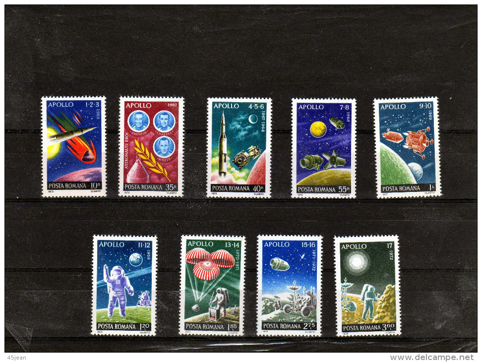 Roumanie: 1973 Série MNH Programme Apollo 1 à 17 - Sonstige & Ohne Zuordnung