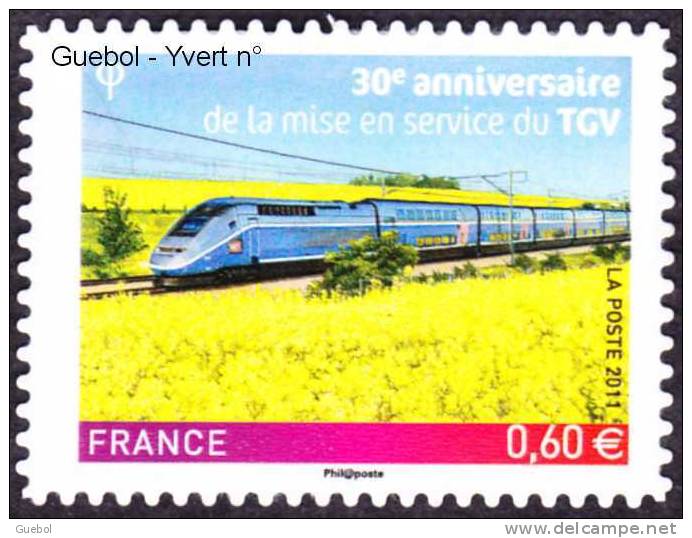 France Autoadhésif N°  603 ** Au Modèle 4592 -> Trentième Anniversaire De La Mise En Service Du TGV - Autres & Non Classés