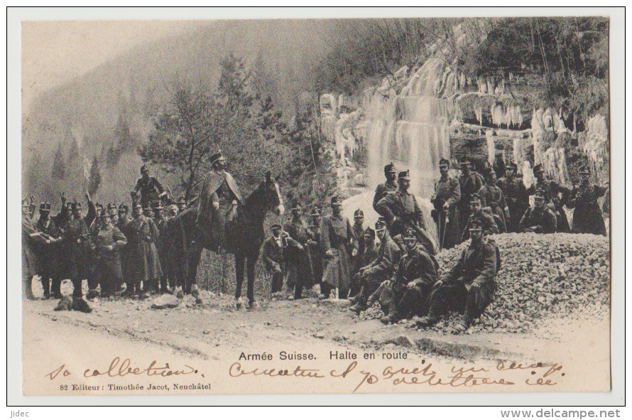 CPA Suisse Halte En Route Militaires Suisses Soldats Colombier Neuchâtel 1901 Tentes Soldat Militaire Uniformes Uniforme - Colombier