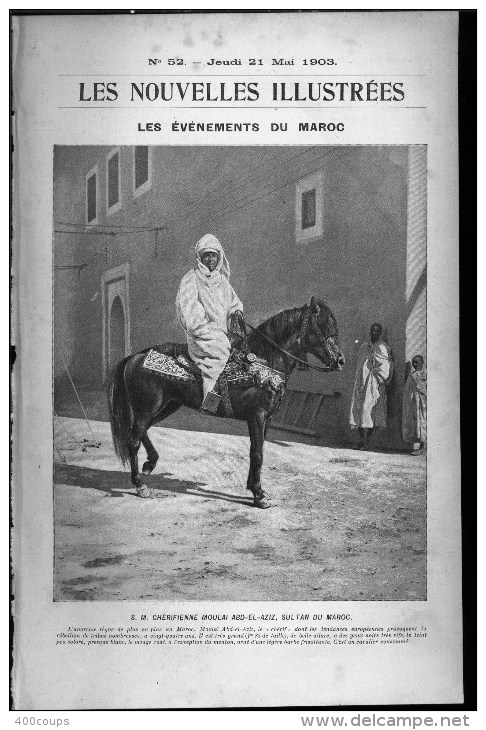 De 1903 - Article/photogravure - Les évènements Du Maroc - S.M. Chérifienne Moulai Abd-El-Aziz, Sultan Du Maroc - - Zonder Classificatie