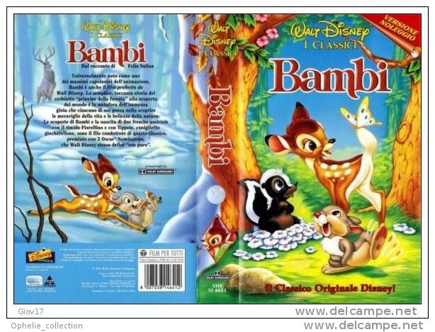 Bambi Walt Disney VHS - Dibujos Animados