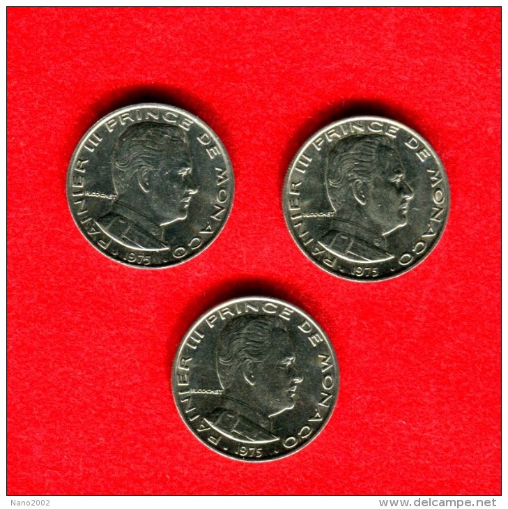 MONACO - RAINIER III  -LOT 3  X 1 FRANC 1975 - 1960-2001 Nieuwe Frank