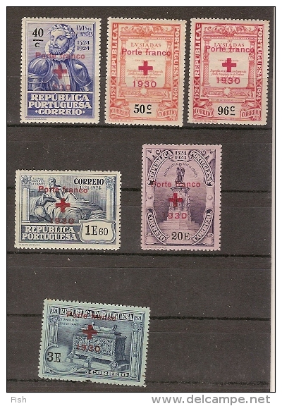 Portugal * & Selos Do 4º Cent. Do Nasc. De Luís De Camões Sobrecarregados Cruz Vermelha 1930 (23) - Unused Stamps