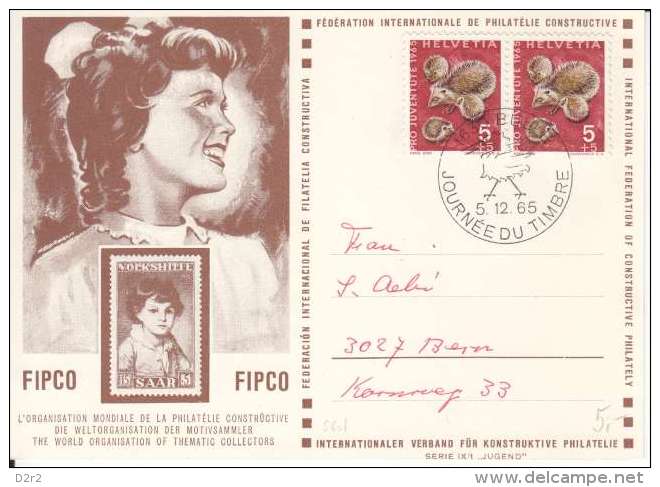 ORG MONDIALE DE PHILATELIE CONSTRUCTIVE- CACHET JOURNEE DU TIMBRE-1965 - Storia Postale