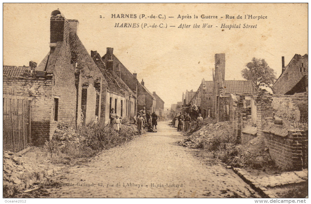 62 Harnes . Rue De L'Hospice Apres La Guerre - Harnes