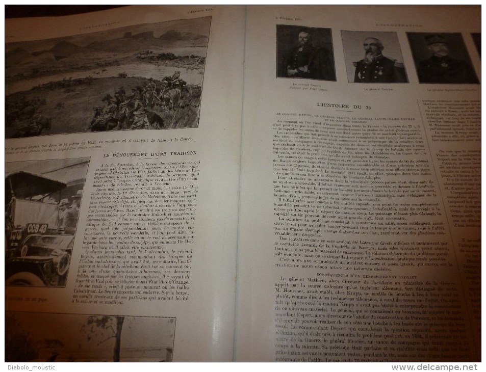 1915 GUERRE: La VIERGE dorée d'Albert;Histoire du 75;La fin du cuirassé BLUCHER;L'art des POILUS (sculpture dans du tuf