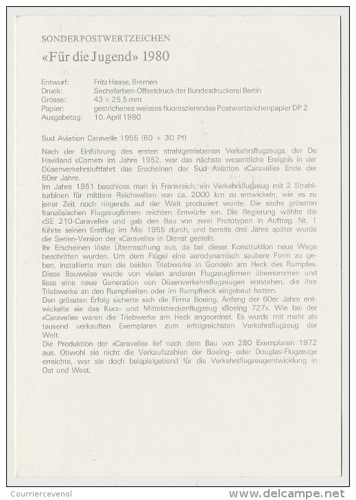 ALLEMAGNE BERLIN => 4 Cartes Maxi Sikorsky 1949 / VicKers Viscount 1950 /Fokker F27 1957 /Caravelle 1955 /