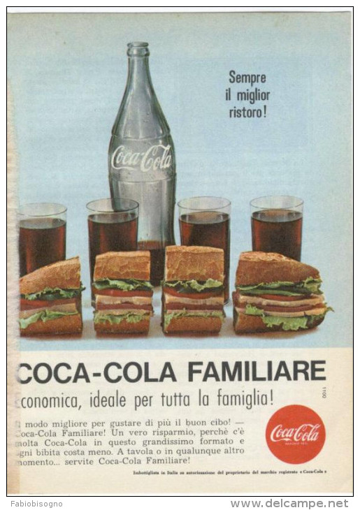 Italy 1963 - COCA COLA  ( COKE )-  3 Pag.  Pubblicità Cm. 13 X 18 - Reclame-affiches
