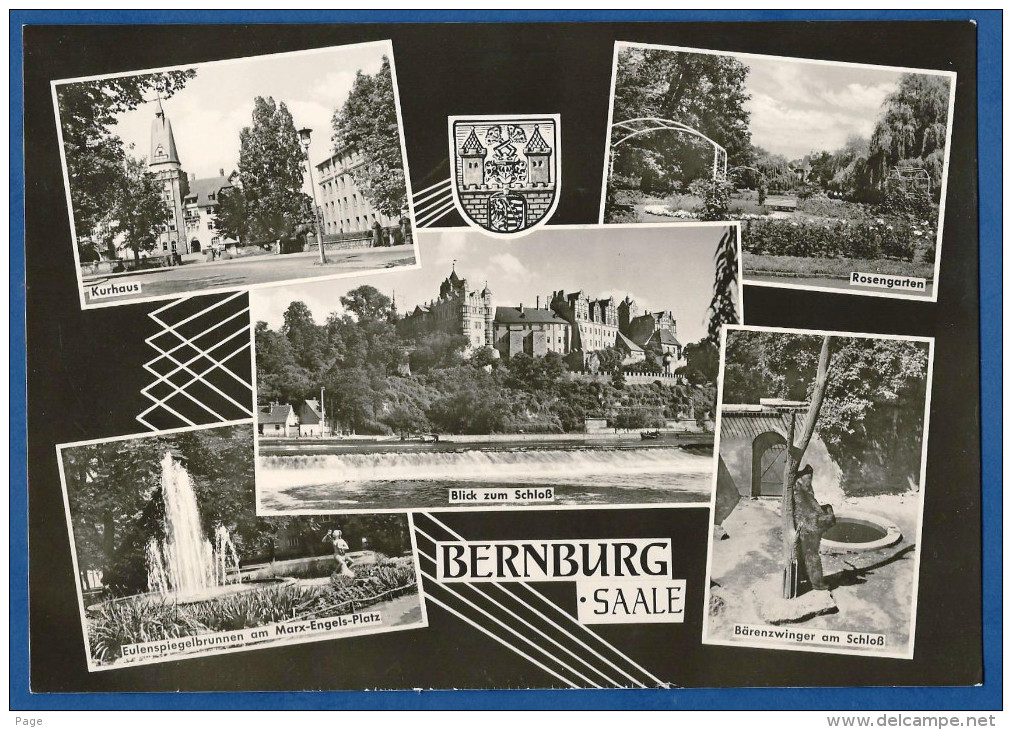 Bernburg,Großkarte,ca.1964,Kurhaus,Rosengarten,Blick Zum Schloß,Eulenspiegelbrunnen,Bärenzwinger Am Schloß, - Bernburg (Saale)