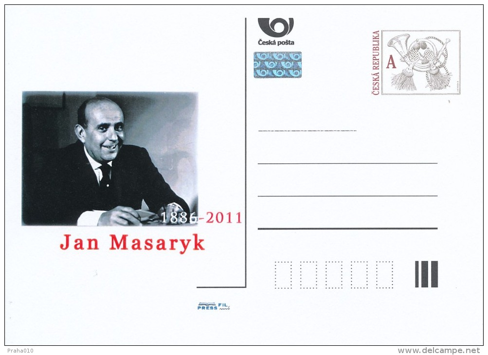 Czech Rep. / Postal Stat. (Pre2011/40) Jan Masaryk (1886-1948) Czech Diplomat And Politician, 125 Birth Anniversary - Postcards