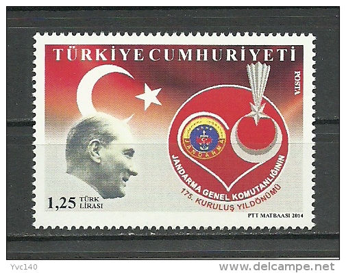 Turkey; 2014 175th Anniv. Of The Foundation Of The Gendarmerie General Command - Unused Stamps