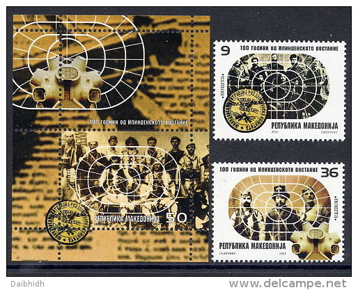 MACEDONIA 2003 Centenary Of Ilinden Rising  MNH / **.  Michel 287-88 + Block 10 - Macédoine Du Nord