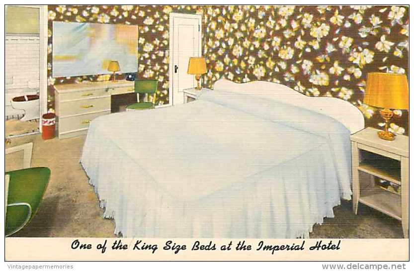 228267-Oregon, Portland, Imperial Hotel, Hotel Room Interior, King Size Beds, Linen Postcard, Colourpicture No K6010 - Portland