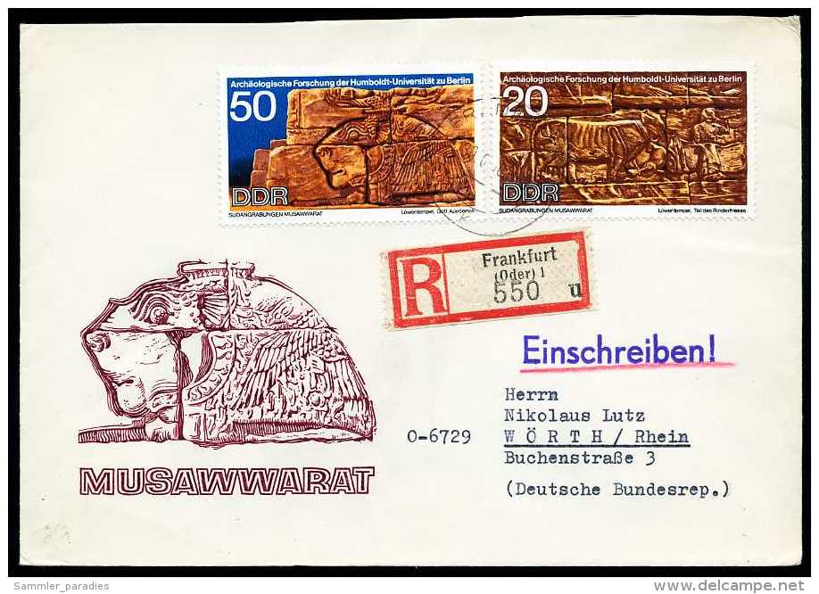 31930) DDR - Michel 1584 / 1590 - Brief + 2 R-Briefe - Archäologische Forschung - Briefe U. Dokumente