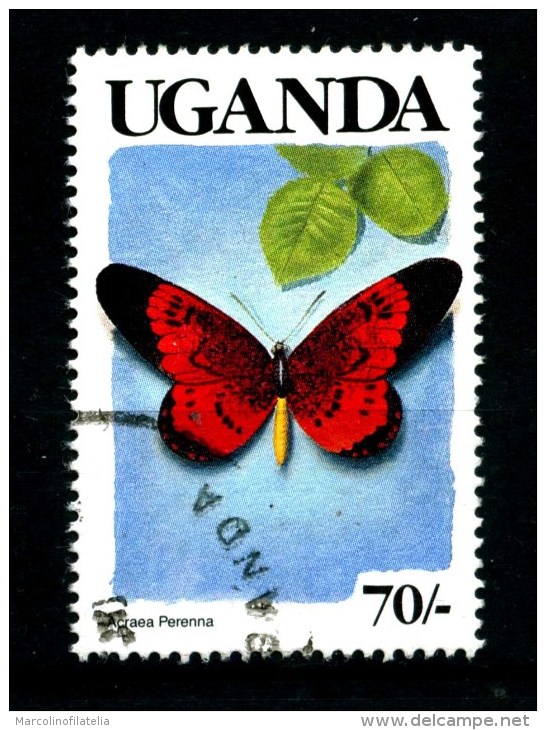 UGANDA - Farfalle - Butterfly - Usato - Used.. - Papillons