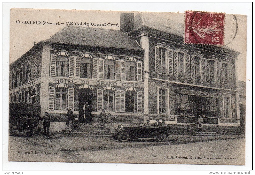 Cpa 80 - Acheux (Somme) - L'Hôtel Du Grand Cerf - Acheux En Amienois