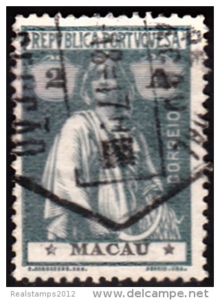 MACAU - 1913-15,  Ceres. 2 A. (Papel Esmalte)  D. 15 X 14)   (o)  MUNDIFIL  Nº 212b - Oblitérés