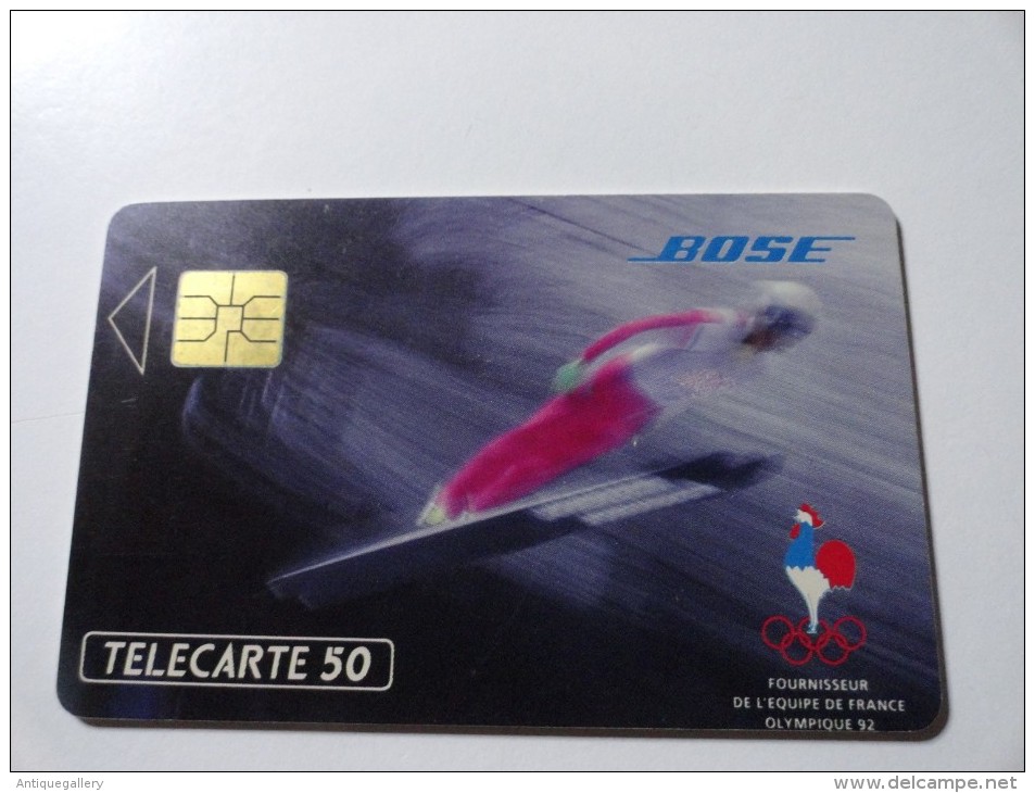 RARE : BOSE JEUX OLYMPIQUES 4 SAUT A SKI USED CARD ISSUE 1000EX - Telefoonkaarten Voor Particulieren