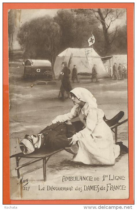 NOV-Mont86, Ambulance De 1ère Ligne, Le Dévouement Des Dames De France, Militaires, Armée, Guerre,circulée 1915 - Croix-Rouge