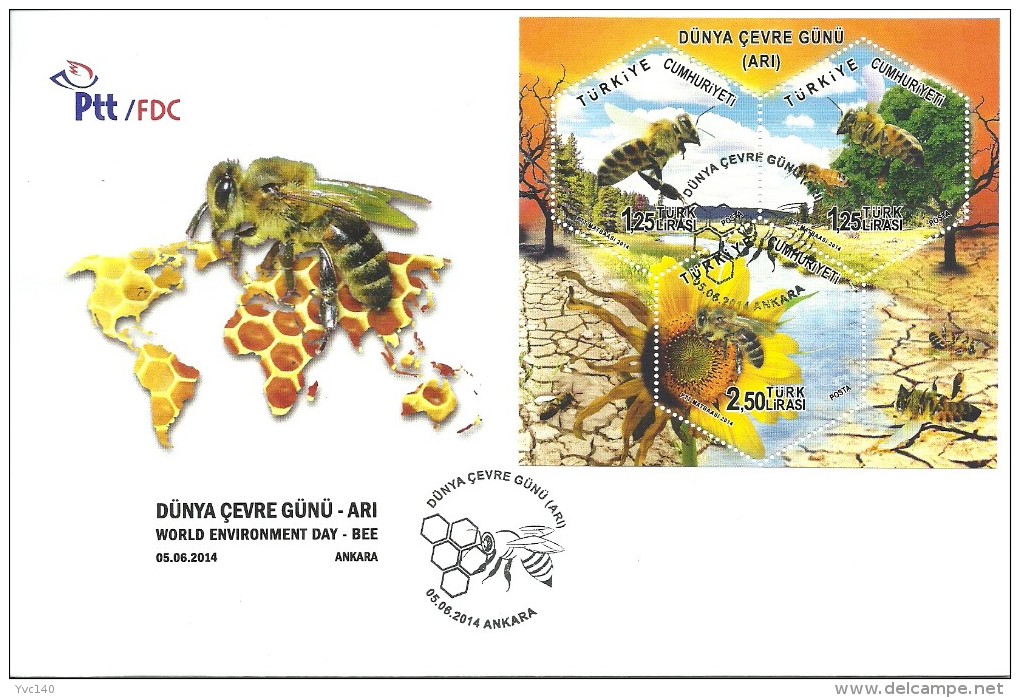 Turkey ; 2014 FDC World Environment Day "Bee" - Abeilles