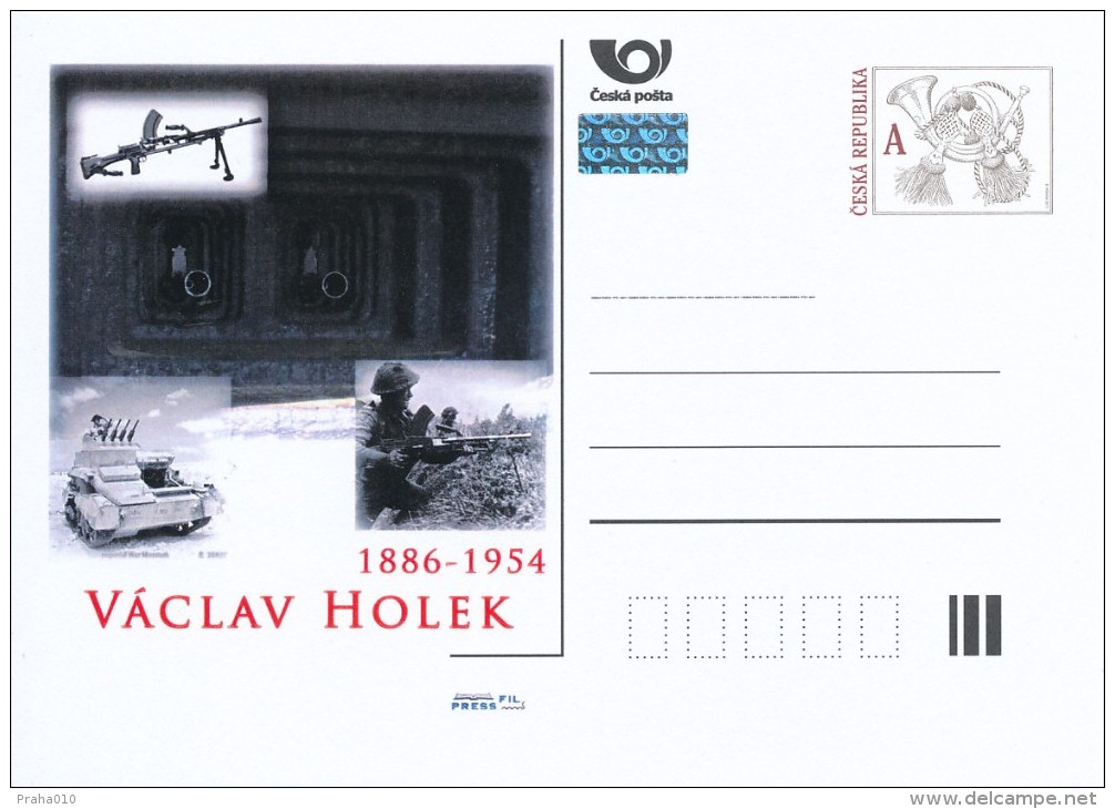 Czech Rep. / Postal Stat. (Pre2011/42) Václav Holek (1886-1954) Czech Weapons Designer - Cartes Postales