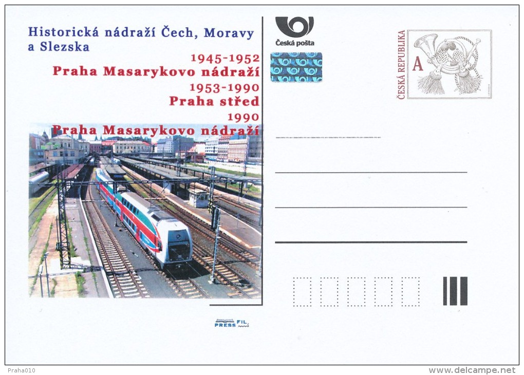 Czech Rep. / Postal Stat. (Pre2011/50) Masaryk Railway Station (Prague) Railway Platform - Postkaarten