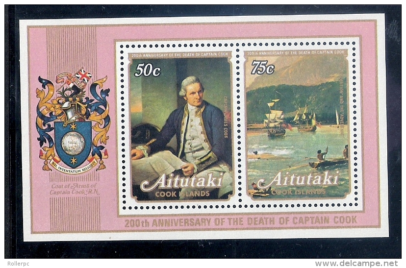 011105 Sc 172a MNH 200TH DEATH ANNIVERSARY CAPTAIN COOK - Aitutaki